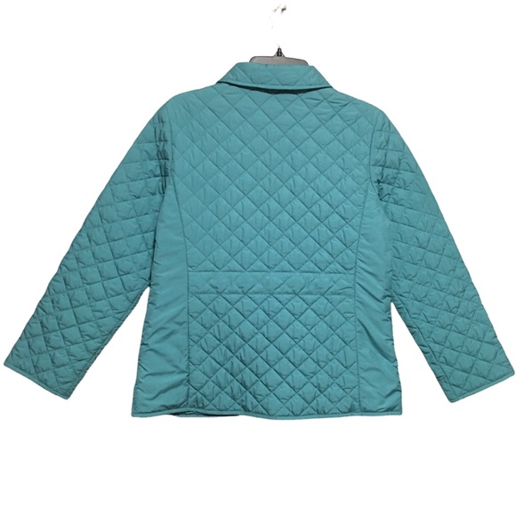 Green teal Puffer  Pendleton diamond quilted jacket Sz Sm Zip front NWOT - Picture 2 of 9